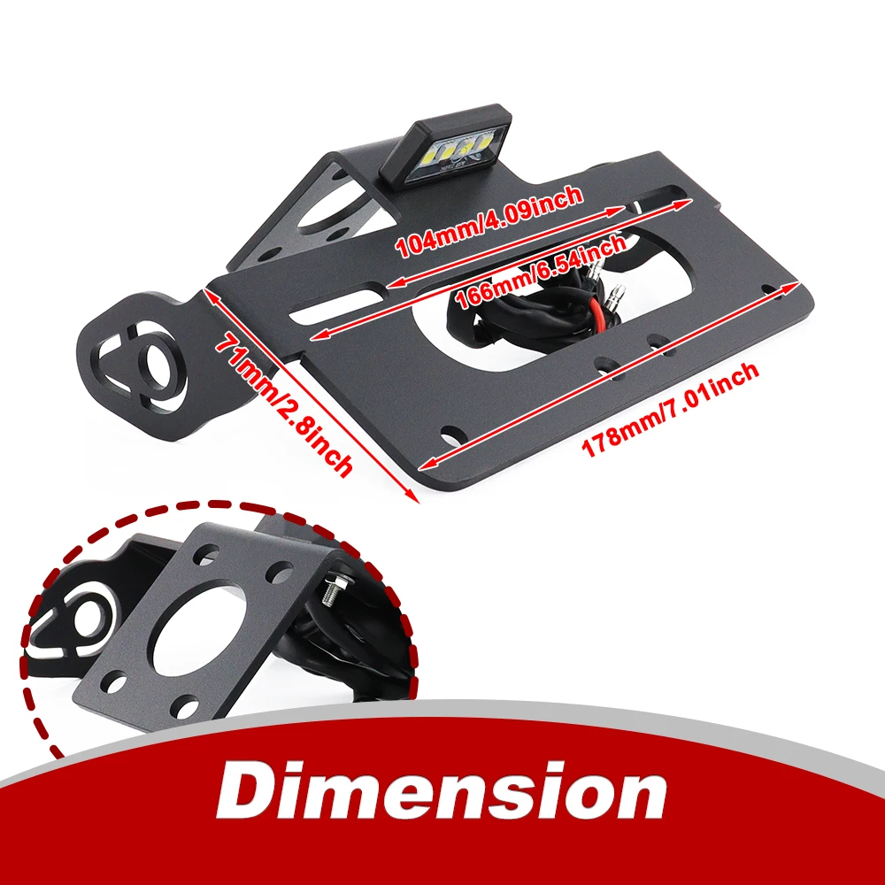 Fit For Yamaha YZF-R6 R6 2006-2023 Rear Tail Tidy Fender Eliminator Kit License Plate Holder Bracket Black Motorcycle Aluminum