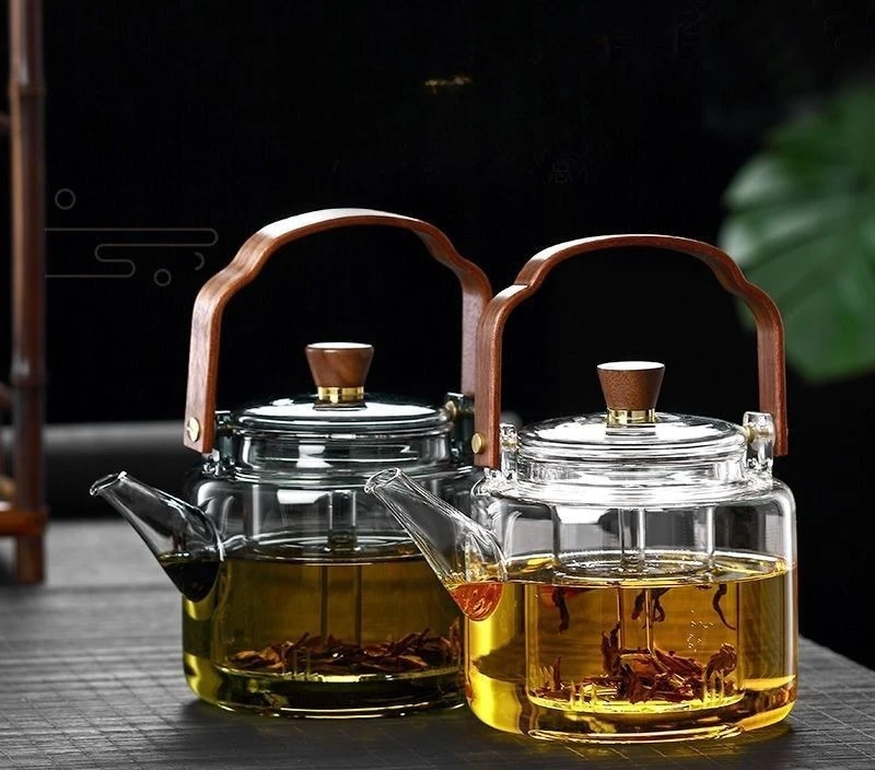 

Стеклянный чайник с китайским термостойким стеклянным чайником, прозрачный чайник для приготовления на пару, стеклянный чайник, чайный сервиз