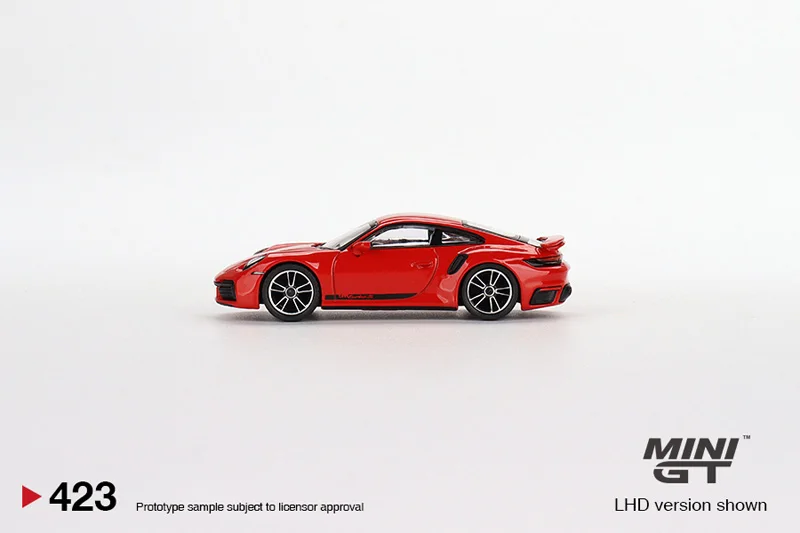 TSM MINI GT 1:64 #423 911 Turbo S Guards Red  Die-cast alloy car model collection display  gifts