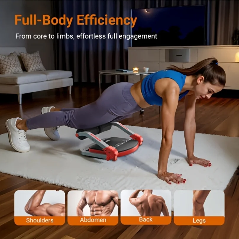 4 Level Adjustable Sit Up Trainer Foldable Abdominal Machine Core Workout Waist Slimming Home Fitness Training Tool
