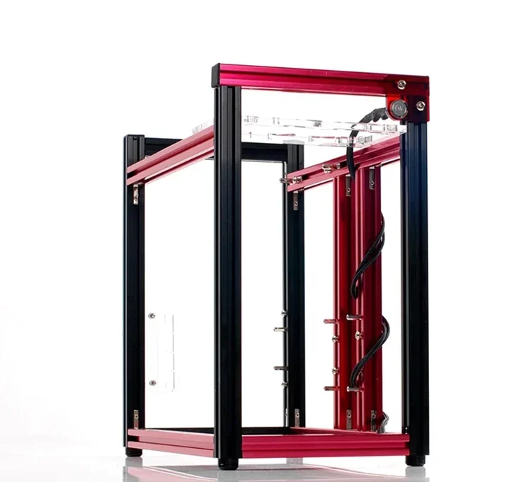 ATX/M-ATX アルミコンピュータシャーシ垂直コンピュータゲームケースラック水冷シャーシ人格 DIY MATX ゲーマーキャビネット