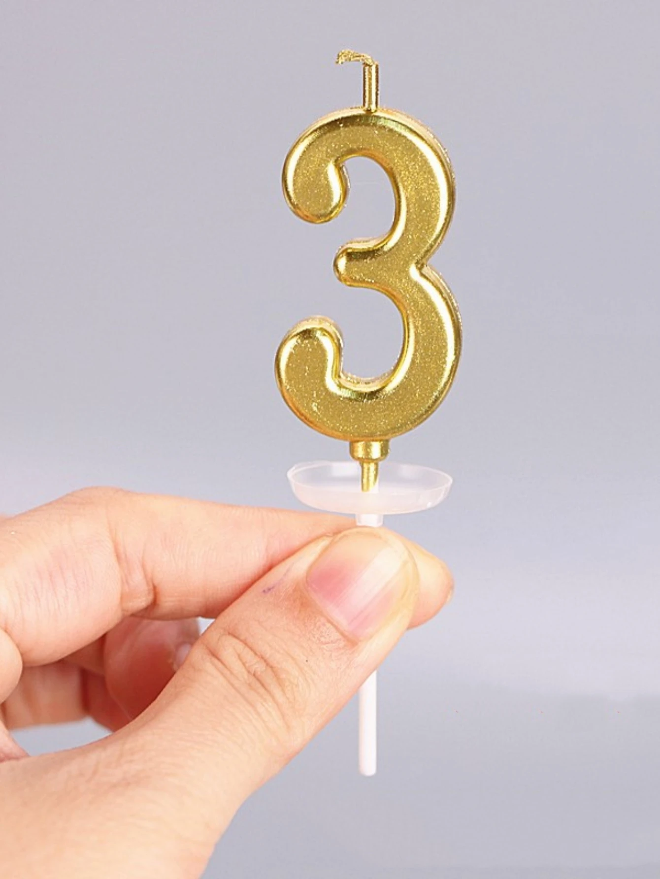 1pcs birthday candle golden number candle smokeless birthday cake party baking dessert candle plug-in set