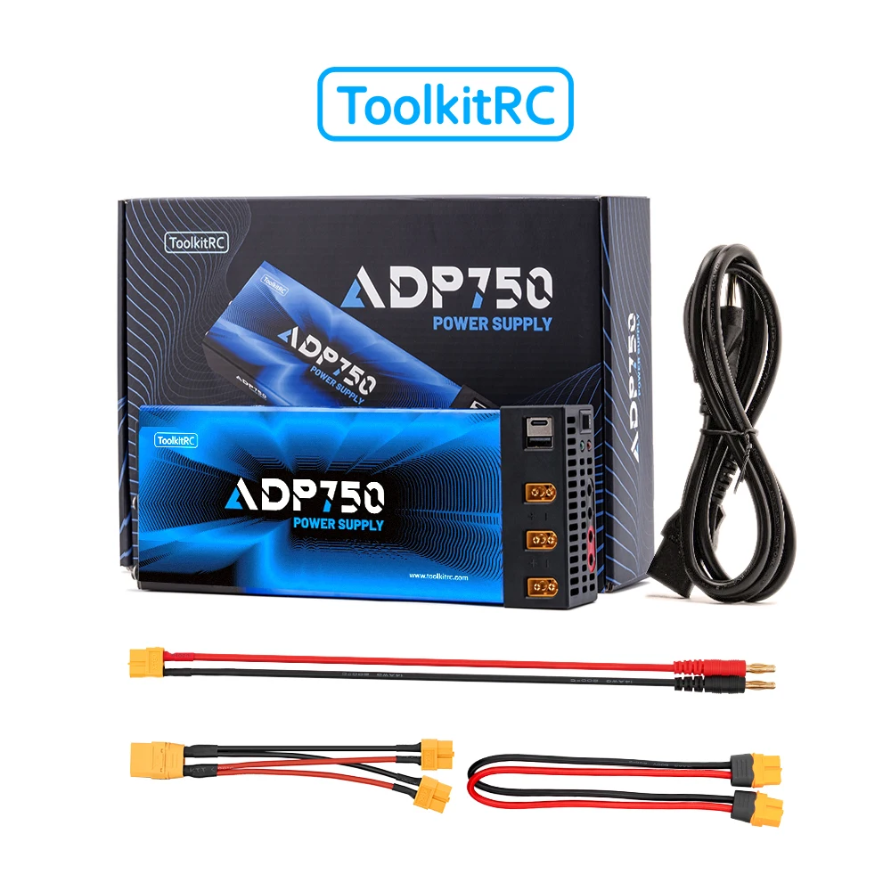 

ToolkitRC ADP750 Power Adapter 750W XT60 XT90 USB Type-C Suitable For Charger M8D M6D M8P M9 M7 DC 12V 62.5A
