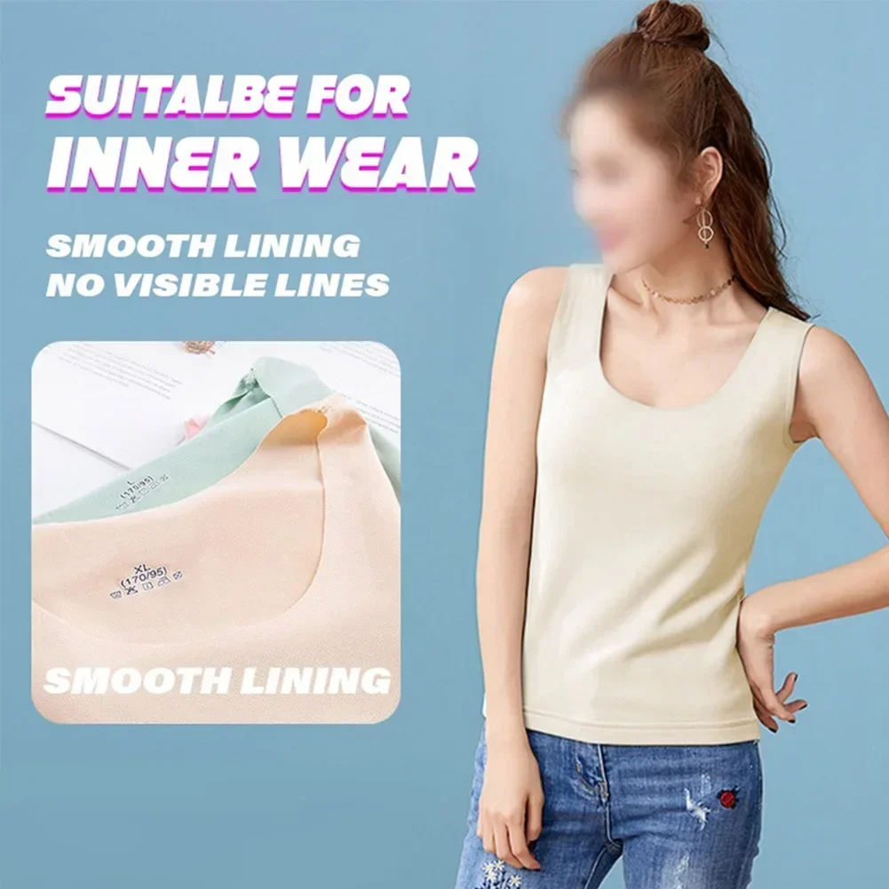 Women's Thin Ice Silk Seamless Tops Basic Sleeveless O-Neck Tank Tops Plain Sport Yoga T Shirts Summer Bottoming Sports Vests