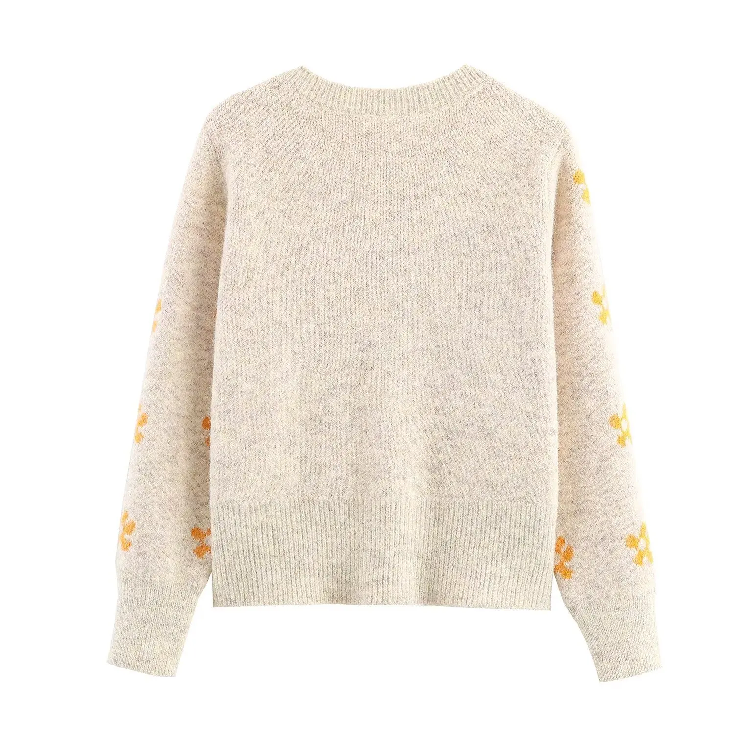 Dave&Di French Autumn And Winter Flower Jacquard Knitted Jacket Cardigans Sweaters Tops Skirt Sets Woman Clothes