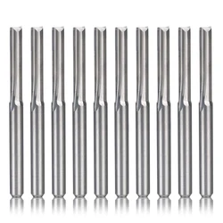 10Pcs 2 Flute Cnc Router Bits 3.175Mm Straight Slot Tungsten Steel Milling Cutter for Wood Plastic