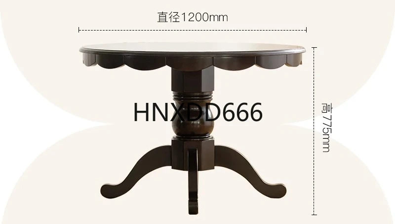 

Обеденный стол из цельного дерева во французском стиле ретро, круглый стол и стул, комбинация домашнего круглого стола в стиле кантри