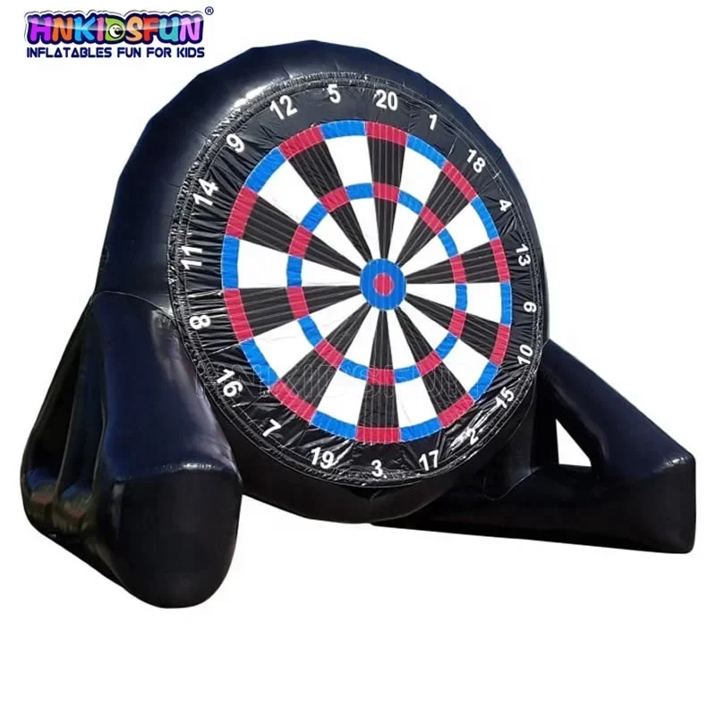 Outdoor giant black inflatable dart board game kick soccer inflatable football target ball foot darts for sport event