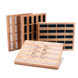 Solid Wood Jewelry Display Tray Ring Earrings Plate Earing Card Jewelry Counter Display Props Rack  Jewelry Boxes and Packaging