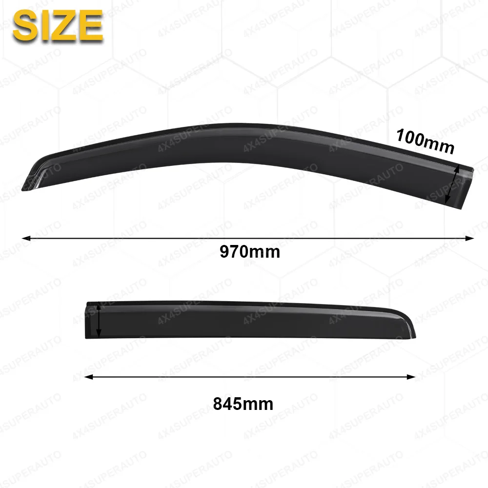 Window Deflectors for Ford Ranger Next Gen T9 2023-2026 Sun Rain Guard Window Visor Double Cab Weather Shield Car Accessories