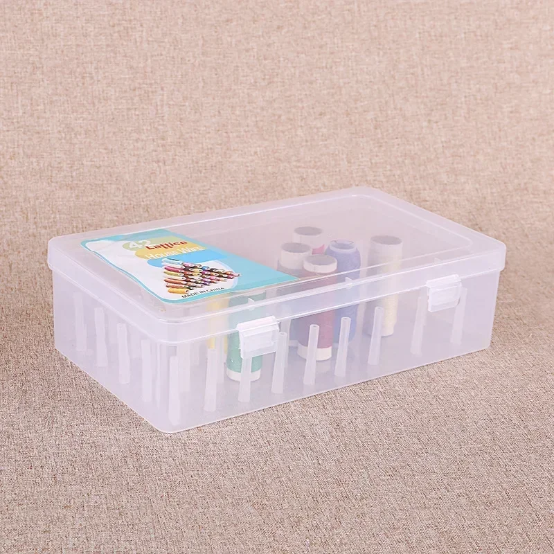 42 Grid Sewing Thread Storage Box Organizing Case Sewing Organizer Plastic Transparent Spools Case Bobbin Holder Container Spool