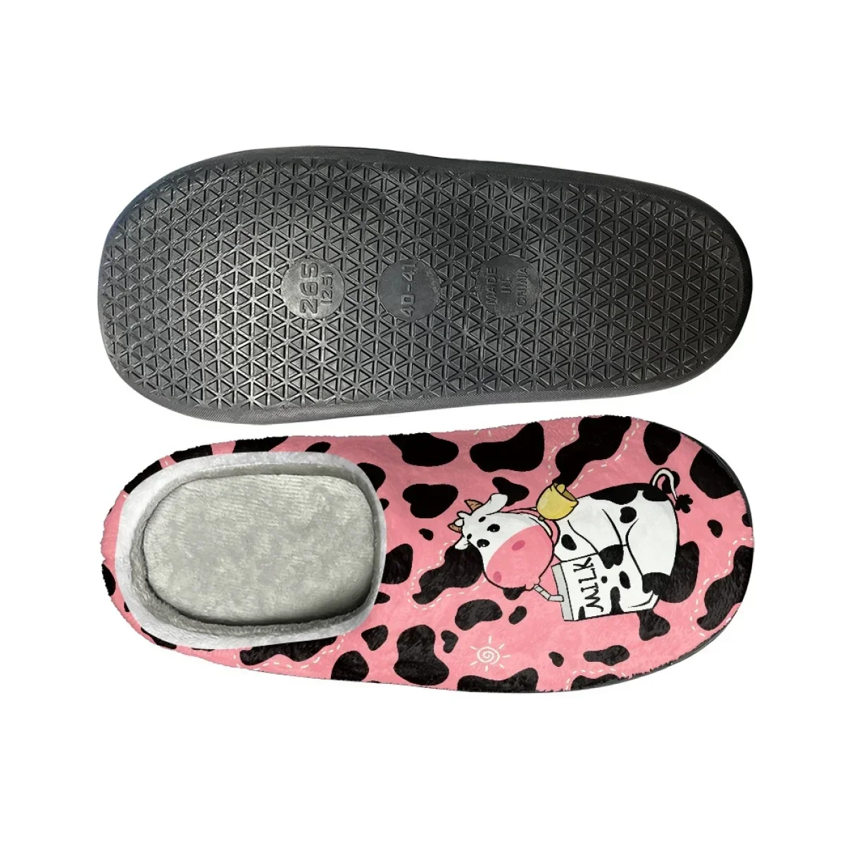 Cute Cow Pattern Women's Home Slippers Casual Indoor Couple Cotton Slipper Zapatos Autumn Winter Warm Comfy Footwear Drop Ship