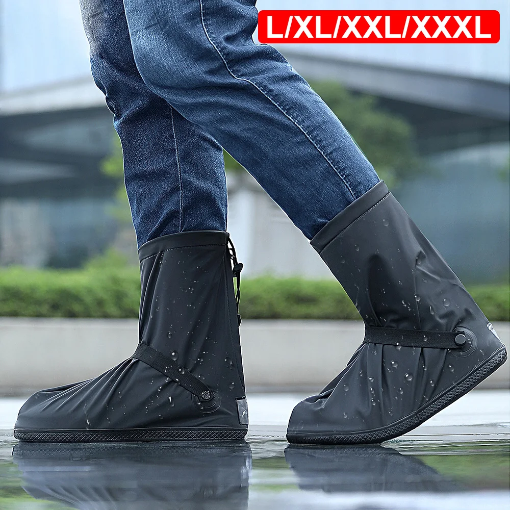 L/XL/XXL/XXXL Rain Shoes Cover Unisex Shoes Protectors Waterproof Non-Slip Reusable Motorcycle Scooter Boot Covers