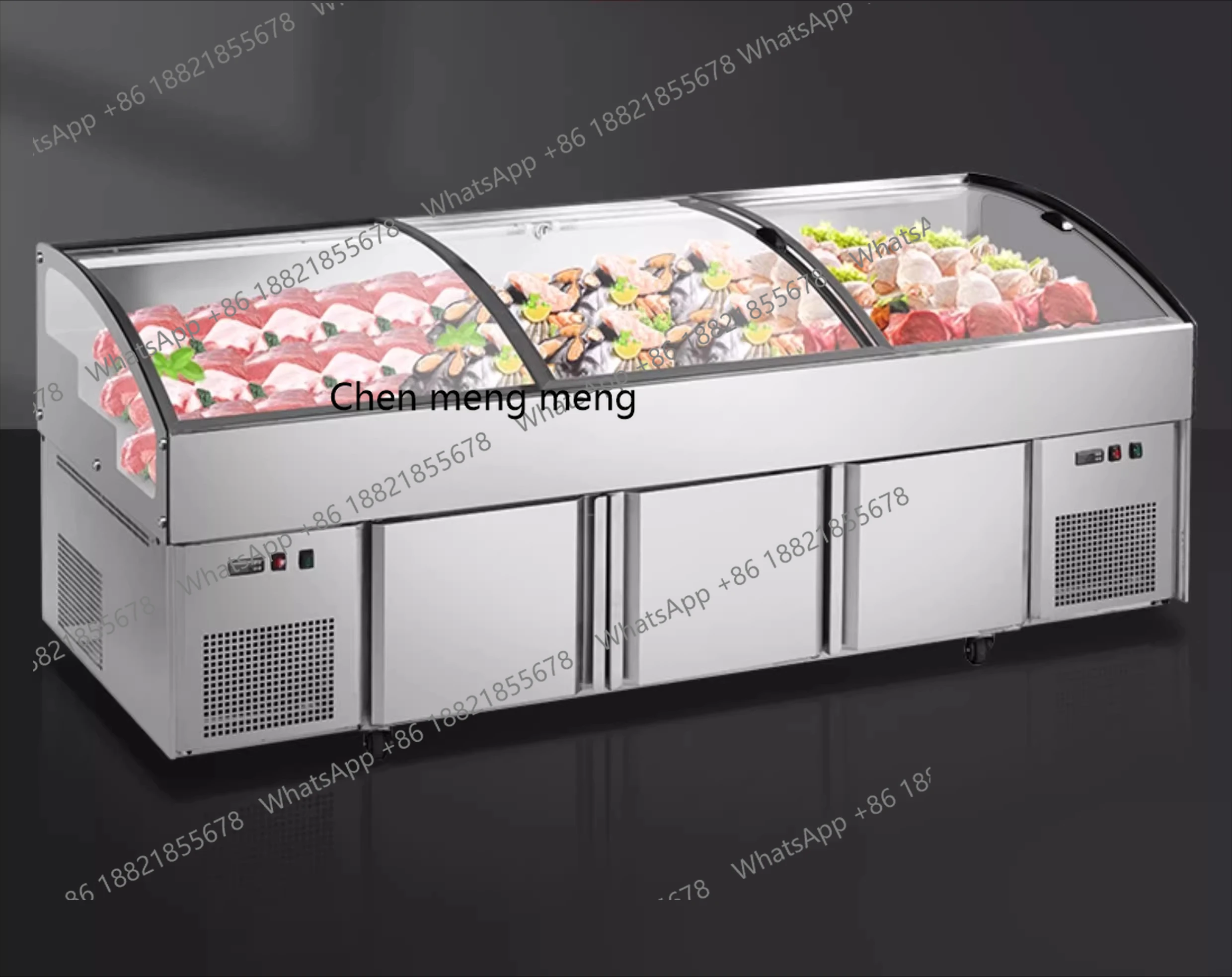 

Double temperature refrigerated freezing ladder freezer supermarket commercial chilling table display cabinet freezer