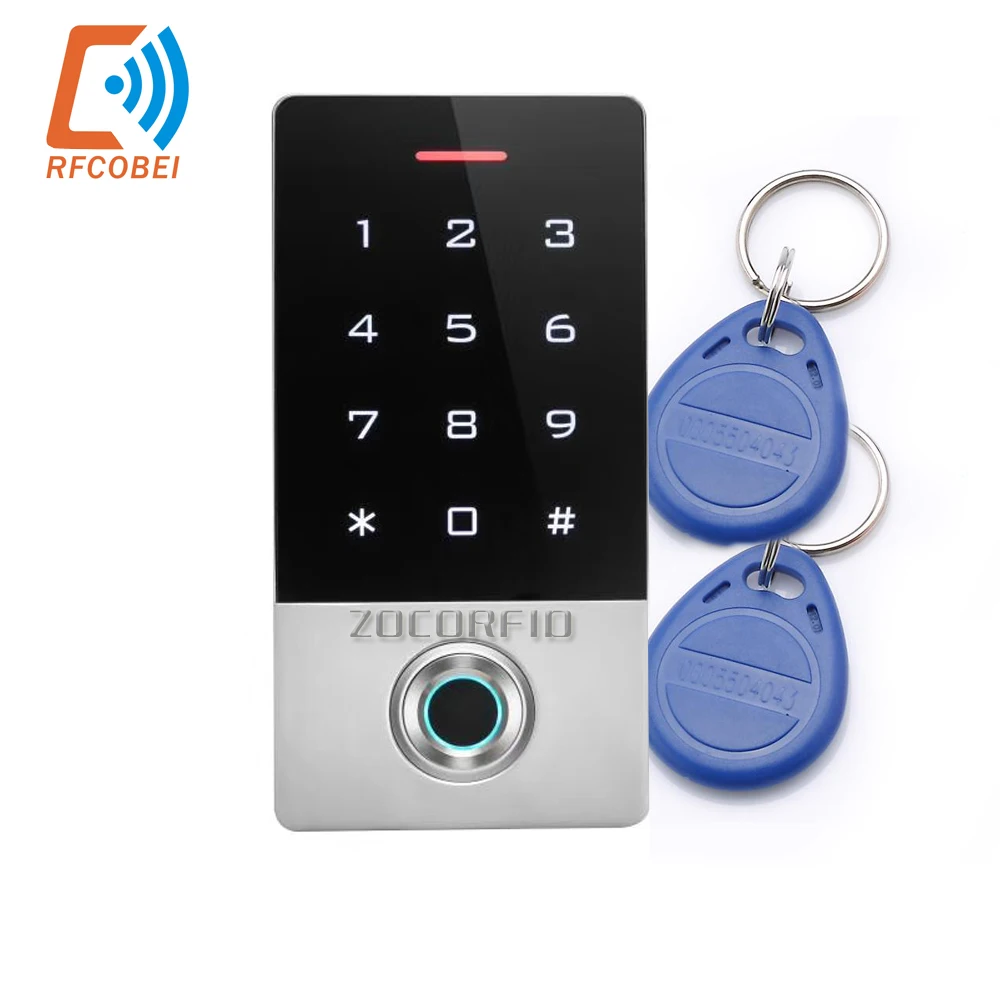 Keyless Door Lock Waterproof Fingerprint Access Control Standalone Keypad Fingerprint 125Khz RFID Card Door Entry