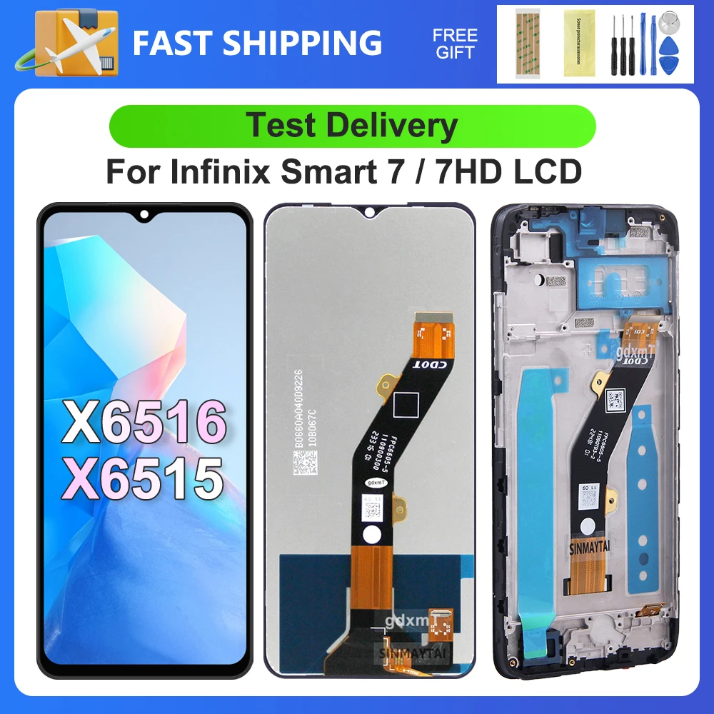 For Infinix Smart 7 6.6\'\'For Smart 7 HD X6515 X6516 LCD Display Touch Screen Digitizer Assembly Replacement