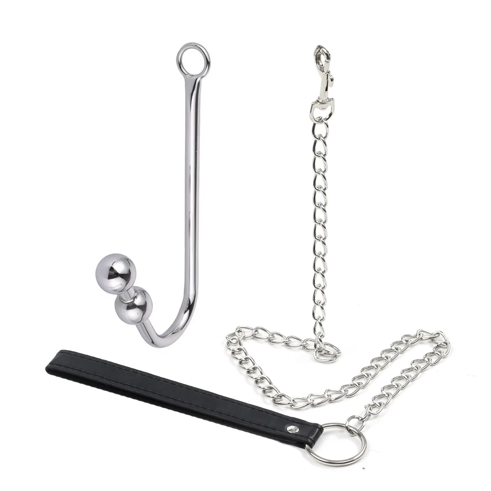 Stainless Steel Anal Hook With Long Leash Fetish Sexy Butt Plug SM Erotic Games Toys Slave Anal Toys Sex Tools For Couples