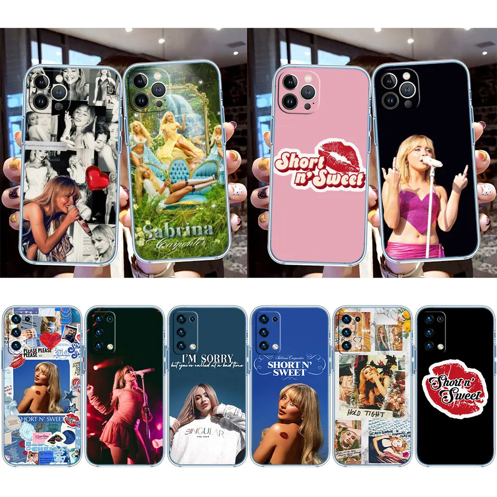 Capa de Telefone Transparente AR70 Sabrina Carpenter para Samsung Galaxy A04 A04S A14 A23 A34 A54 M23 M33 M52 M53