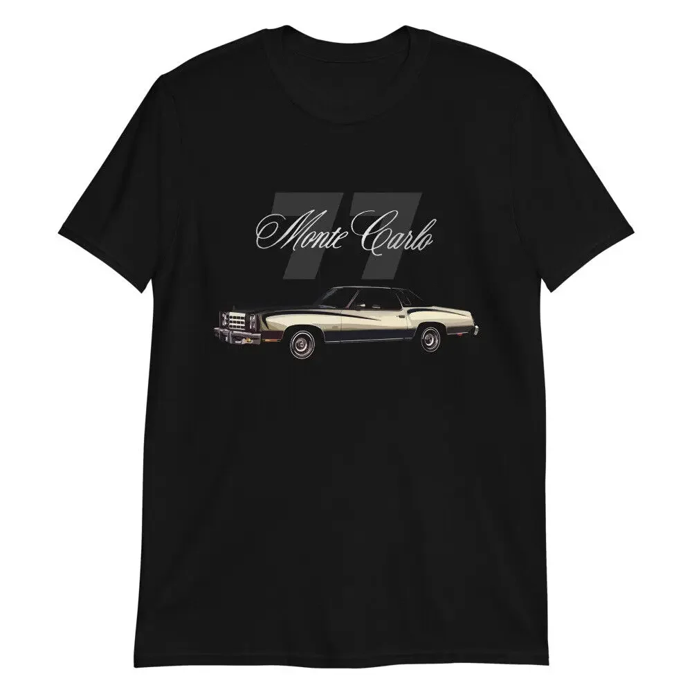 1977 Monte Carlo Classic Vintage Car T-Shirt Short Sleeve Casual 100% Cotton O-Neck Summer Mens T-shirt Size S-3XL Streetwear