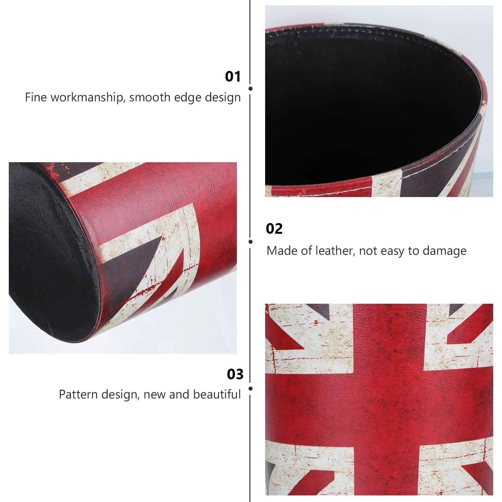 

European Trash Can Storage Bin Waste Basket Garbage Outdoor Decorative Desktop