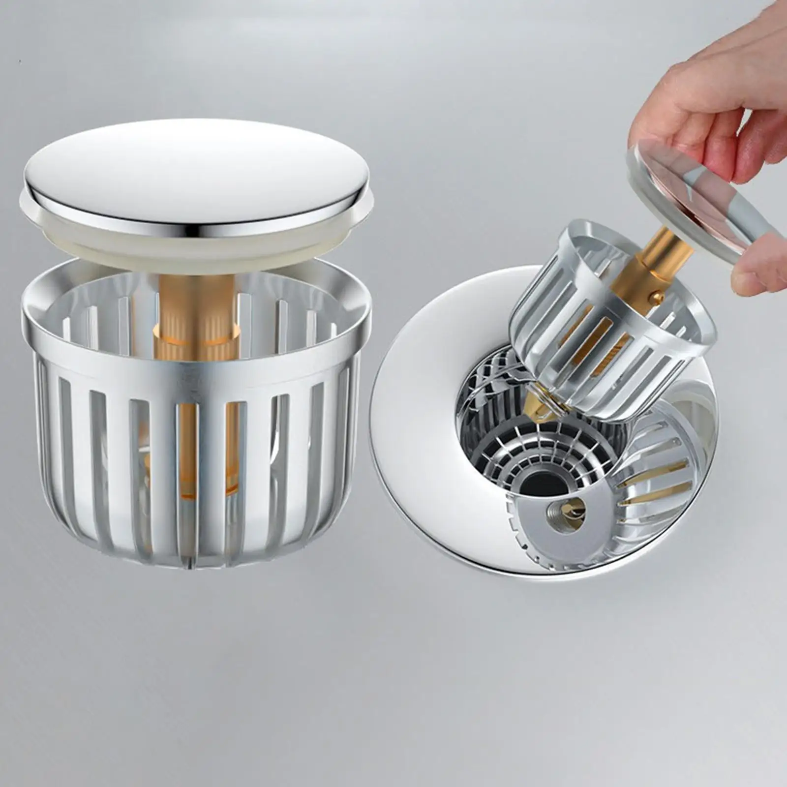 

Sink Stopper Sink Filter Effectively,Replacement,Metal,Drain Cover Basket Strainer Kitchen Sink Strainer and Stopper Combo