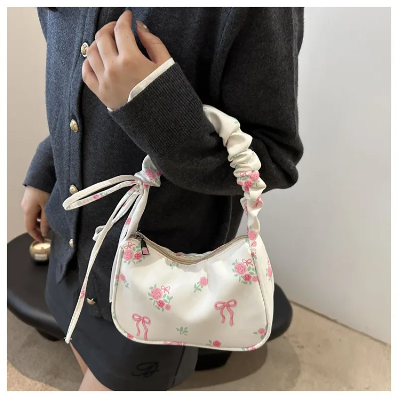 

HAEX Sweetly Women Handbags String Adjustable Floral Underarm Shoulder Bags Female Aesthetic Trend New Design Light Bolso Mujer