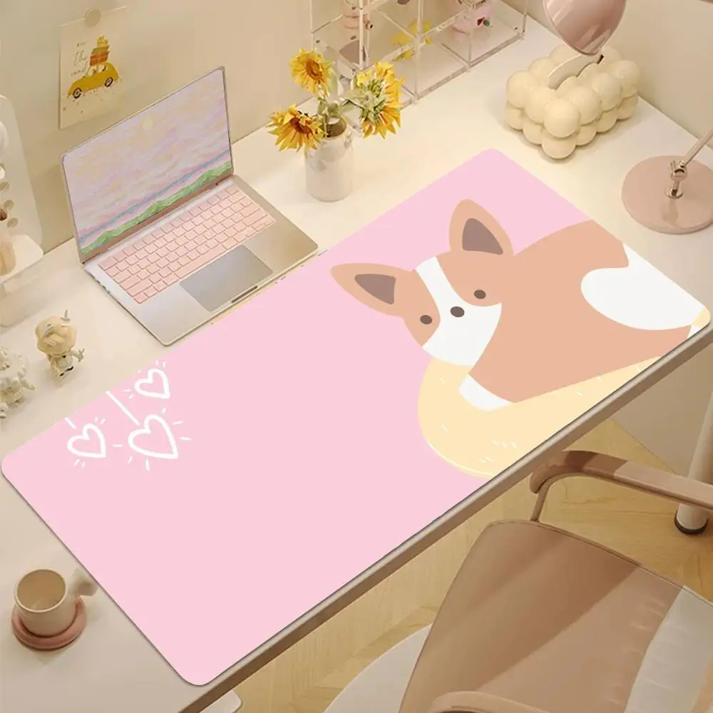 

Anime Corgi Mouse Pad Tablet mouse Pad Laptop xl desktop mouse pad, cute HD Rainbow Gaming keyboard pad, csgo Player, 90x40