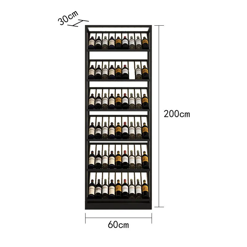 Winery floor-to-ceiling creative multi-layer wine cabinet wine cellar luminous red wine tea storage display rack against
