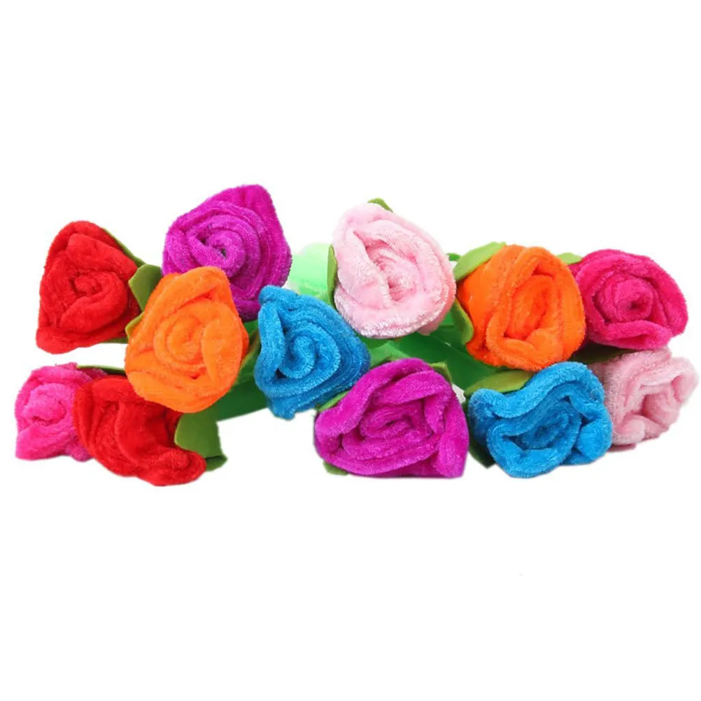 12Pcs Blue Ink Rose Flower Ballpoint Pens with Plastic Body Random Colors Comfortable Grip Decorative Writing Pen for