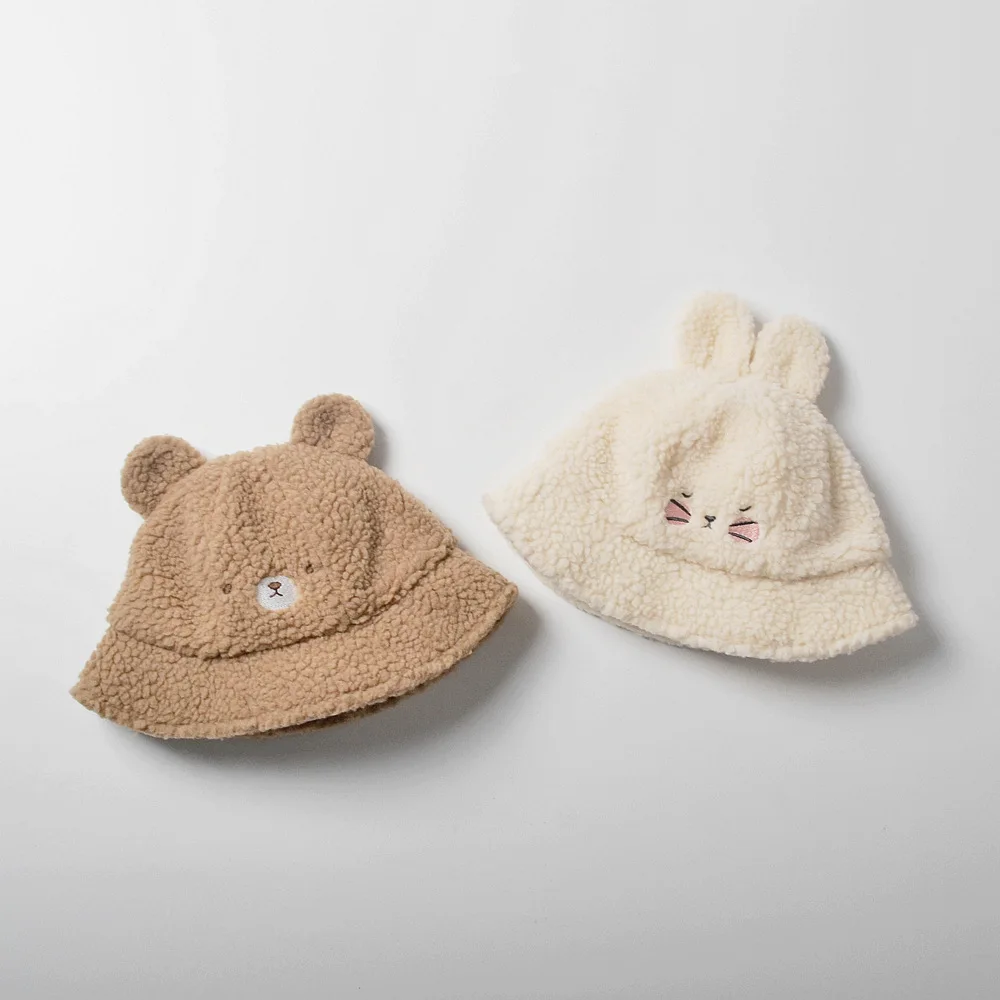 Bucket Hat Baby Girl Boy Animal Cap Autumn Winter Warm With String Outdoor Accessory For Kids Toddlers