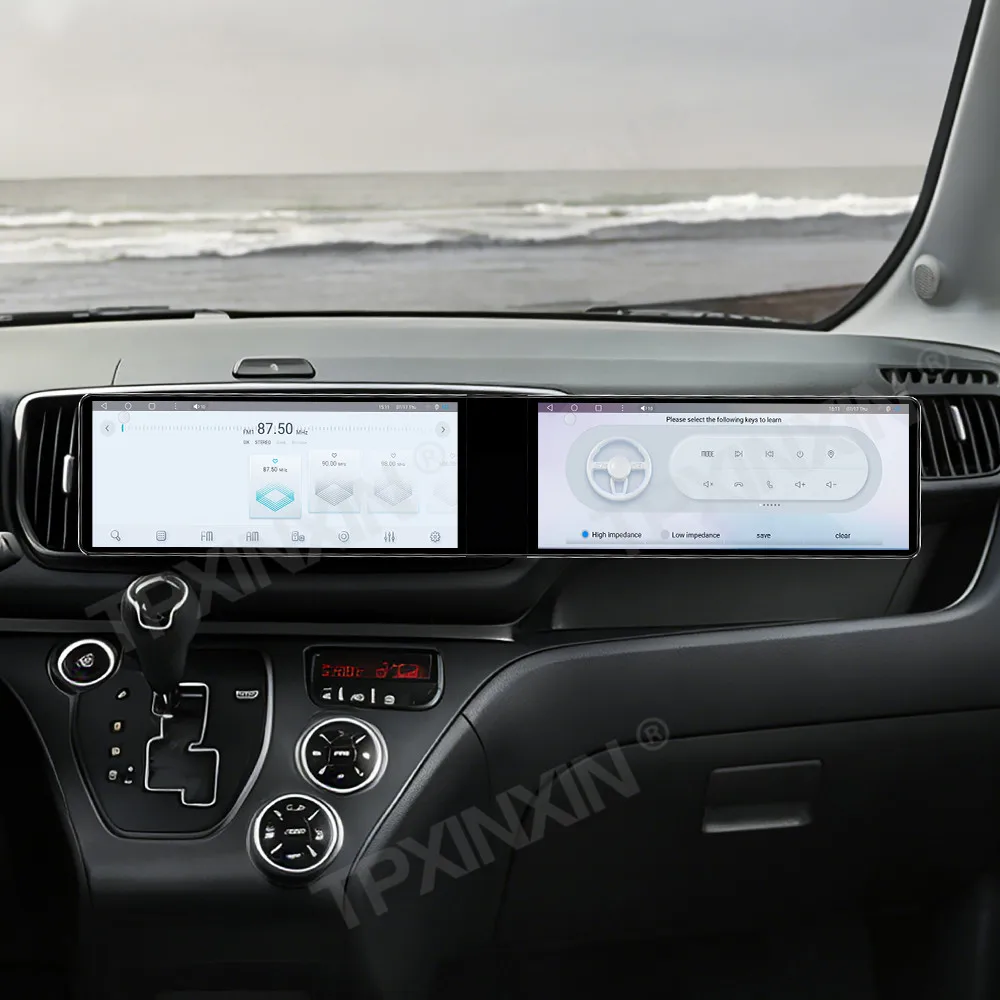 

Автомагнитола Android Auto Carplay 24.6" для Kia Ray 2023-2026 с двумя экранами, GPS-навигацией, стереосистемой и медиаплеером
