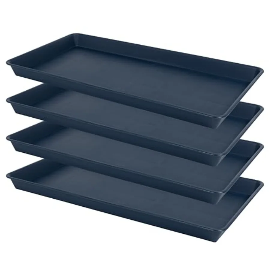 

Набор из 4 прямоугольных поддонов для растений, прочные лотки для рассады, поддоны для выращивания семян, стартовые лотки для растений для использования в помещении