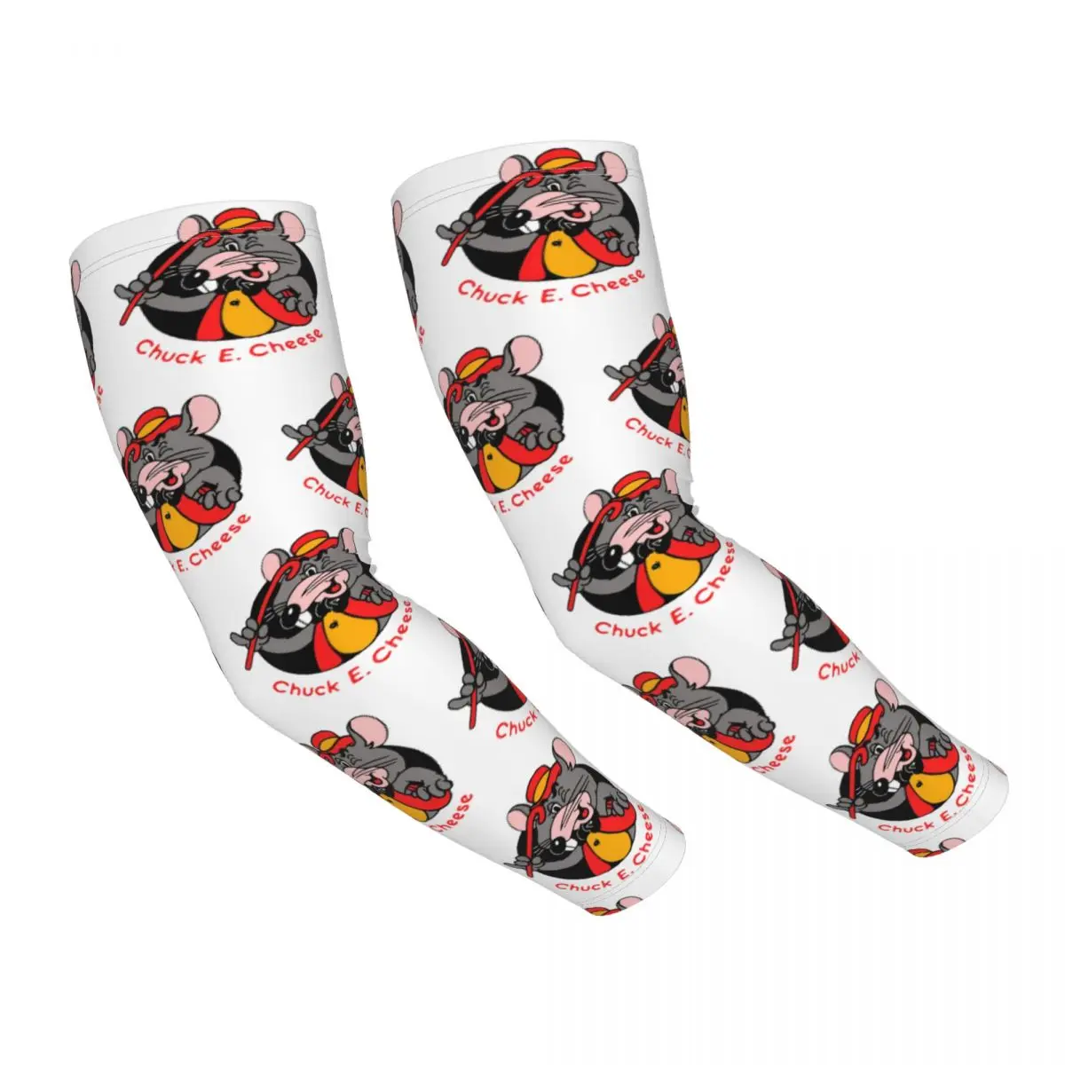 Pizza Time Theatre Chuck E Cheese Outdoor Arm Sleeves Sun UV Protection Cover Summer Ice Silk Cycling Tattoo Sleeves