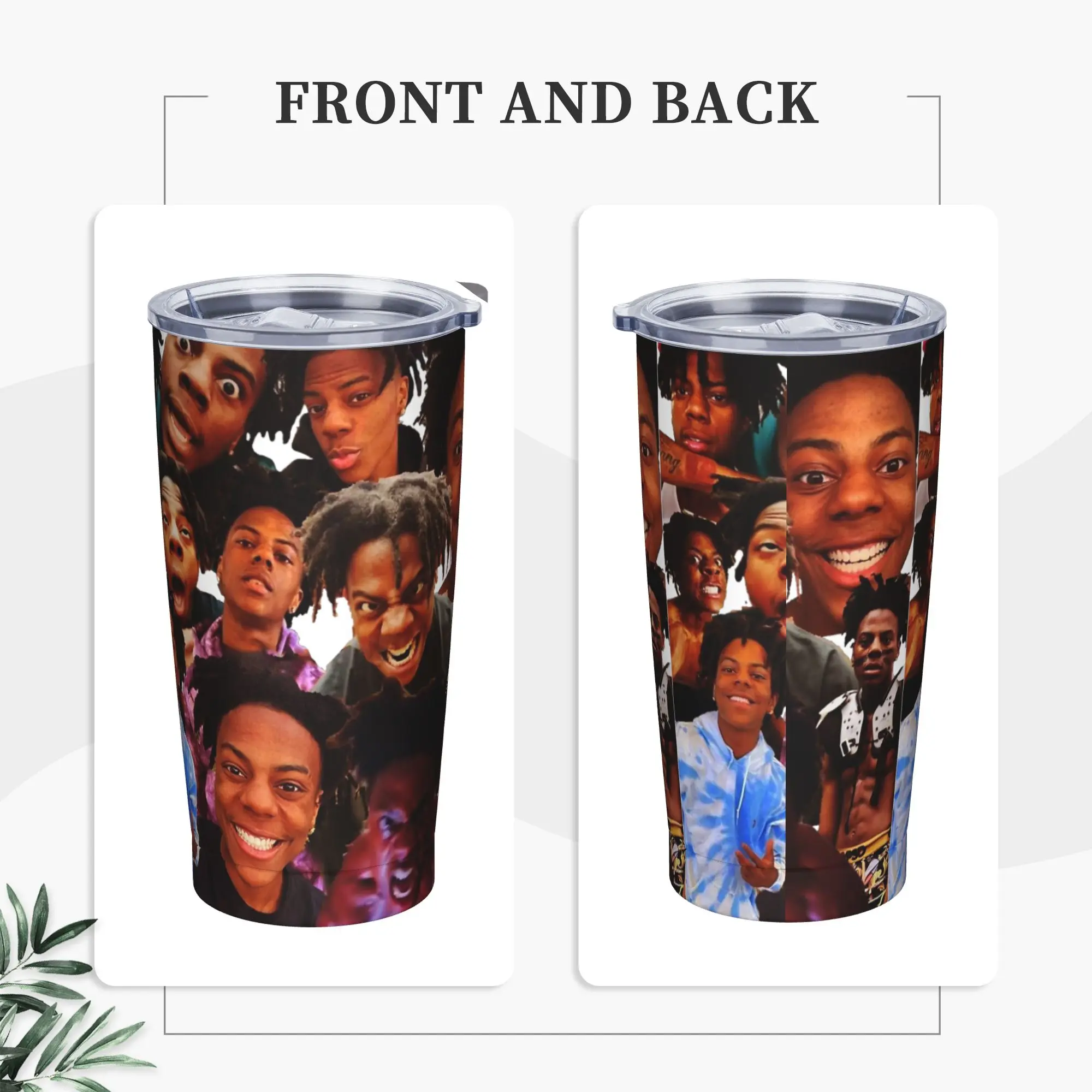 IShowSpeed collage tribute design Insulated Tumbler with Straws Lid  Stainless Steel Coffee Mugs Double Wall Bottle Cups, 20oz