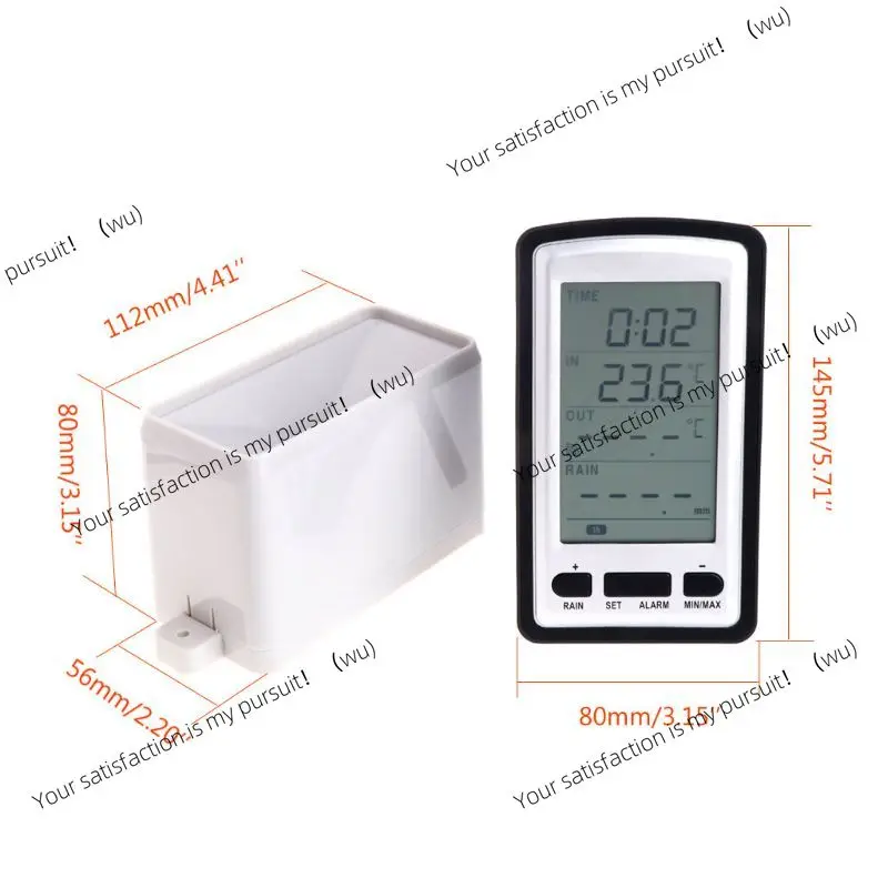 ZOCI-Wireless Rain Meter Rain Gauge with Thermometer Weather Station For Indoor/outdoor Temperature Temp Recorder