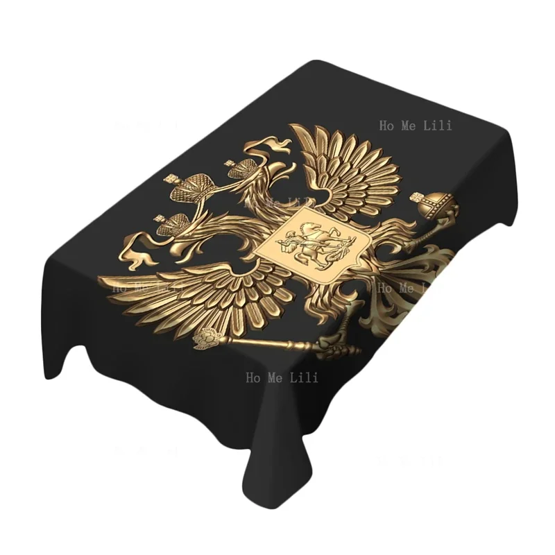 Russian Flag Double Headed Eagle Royal Crest National Emblem Coat Of Arms Tablecloth By Ho Me Lili