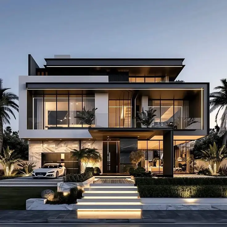 3 Story Prefab Houses 4 Bedrooms  Customized Steel Structure Prefabricated Steel Villa