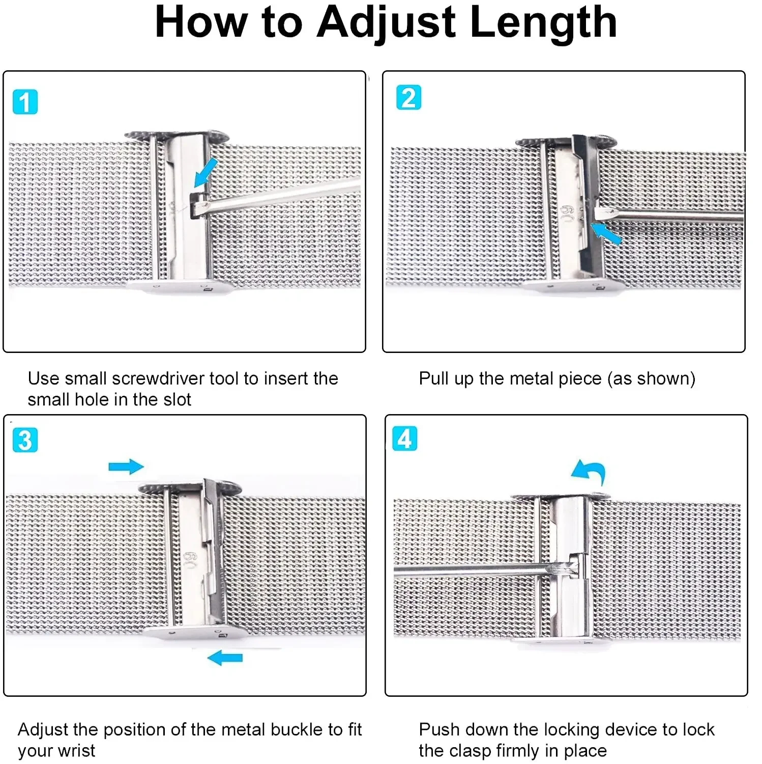 가민 포러너970 46mm 570 47mm 밀라니즈 루프 스트랩, 가민 어프로치 S50 포러너 570 42mm용 메탈 밴드 손목밴드 22mm