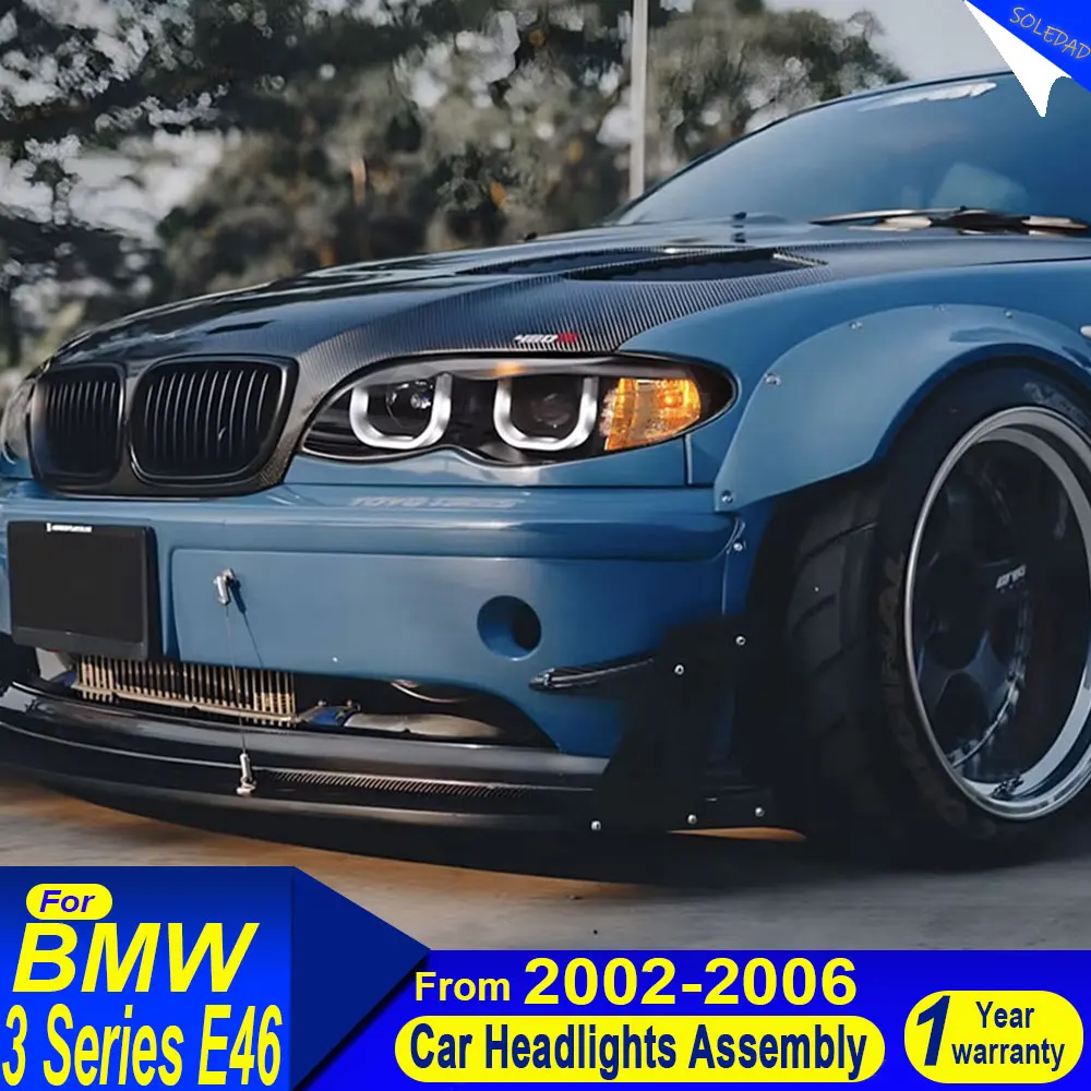 

Car Styling headlight for BMW E46 Headlights 2001 2002 2003 2004 2005 2006 car Headlight DRL Head Lamp Angel Eye Accessories