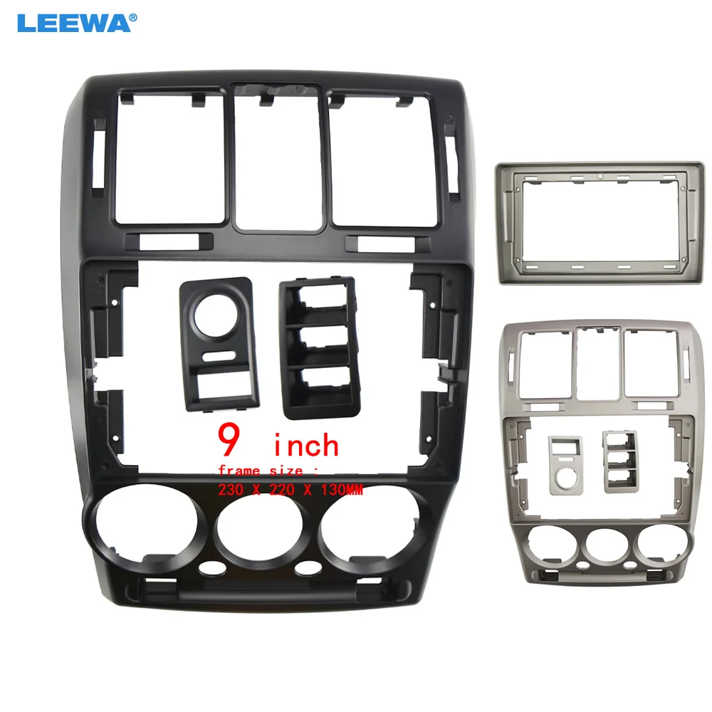 

LEEWA Car Audio 9-дюймовый головное устройство с большим экраном, панель приборной панели, комплект рамки, адаптер для Hyundai Getz (02-11,LHD/RHD), рама радиоприемника