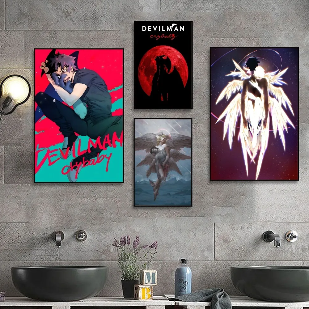 Anime D-Devilman C-Crybaby Posters Kraft Paper Vintage Poster Wall Art Painting Study Aesthetic Art Small Size Wall Stickers