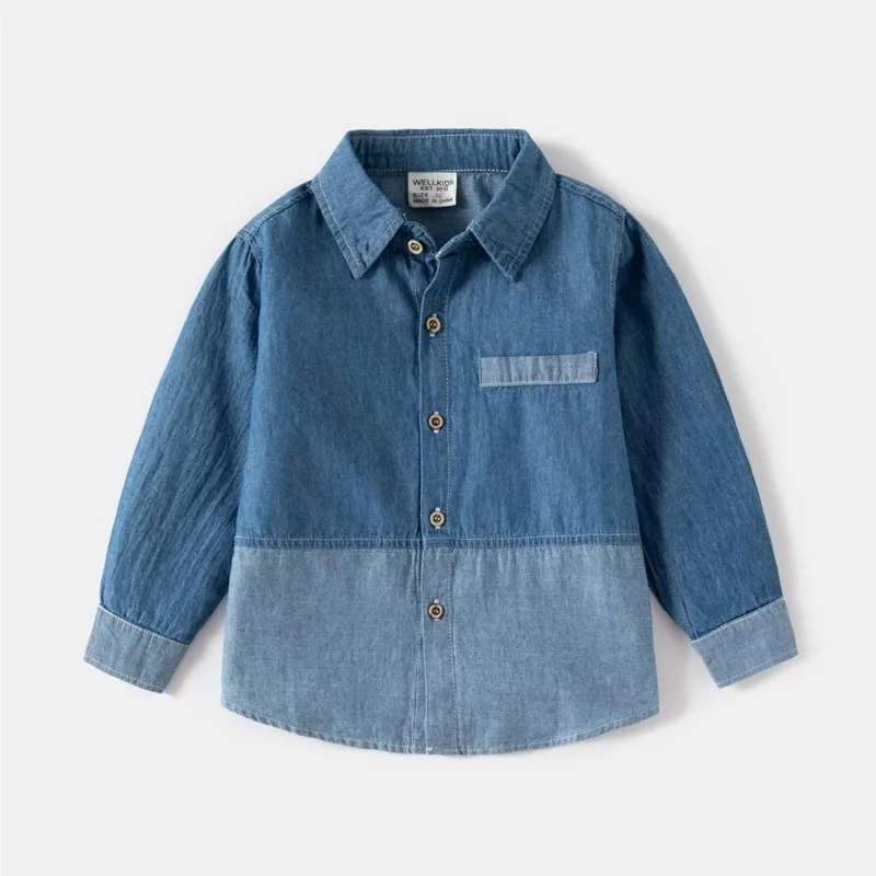 

Children's autumn denim shirt jacket cotton denim cardigan shirt