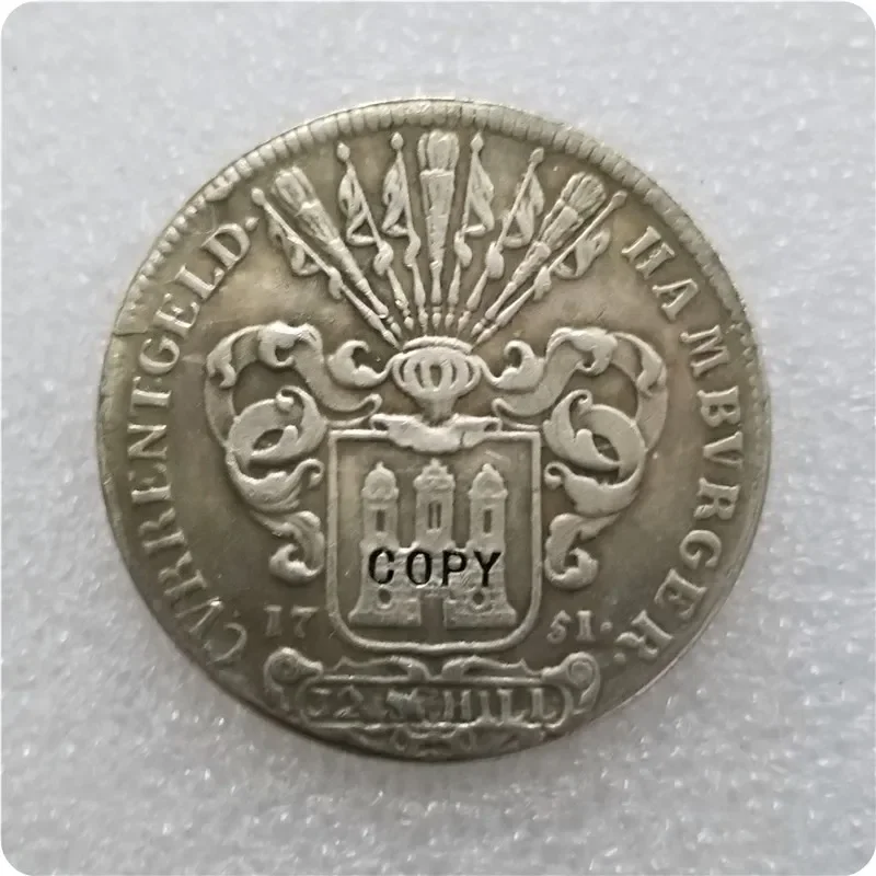 COPY REPLICA 1781 German States Avgust Franciscus 30 Schilling Coin Medal /2 Coin COPY Challenge Pocket Coins Christmas Gifts