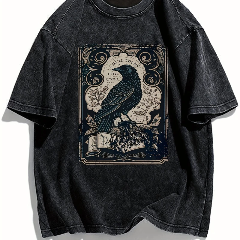 

Summer Hot Selling Painting Print Loose Round Neck Fashionable Women's Washable Round Neck Short Sleeved Shirt