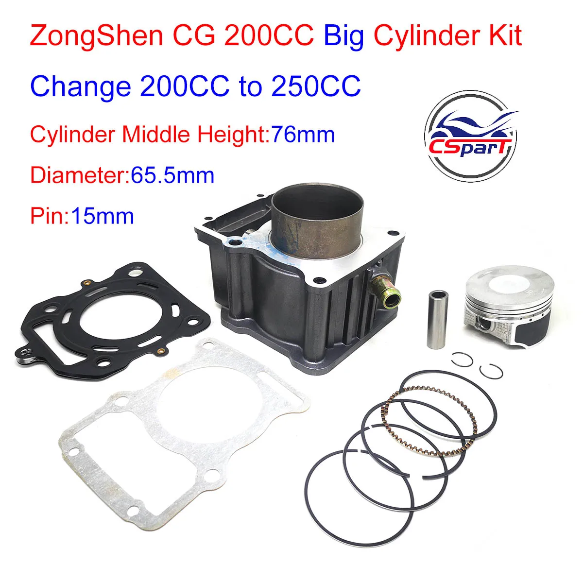 Wyścigi 65.5mm duża pojemność zestaw zmiana wody 200CC do 250CC Zongshen Taotao motor terenowy Pit atv Quad