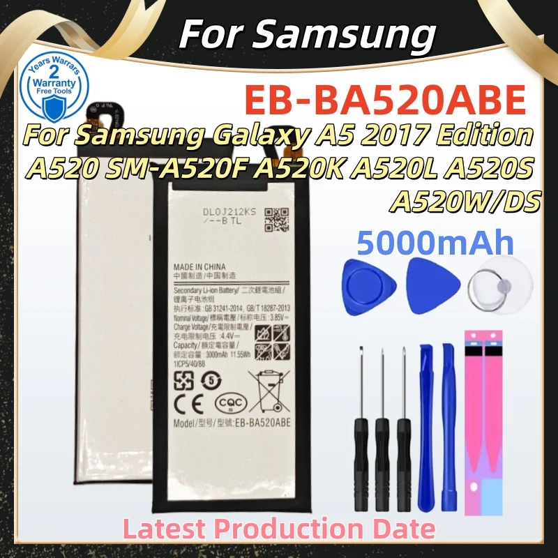 EB-BA520ABE For Samsung Galaxy Edition A5 2017 A520F SM-A520F Phone Battery EB-BA520ABE 3000mAh+Free tools