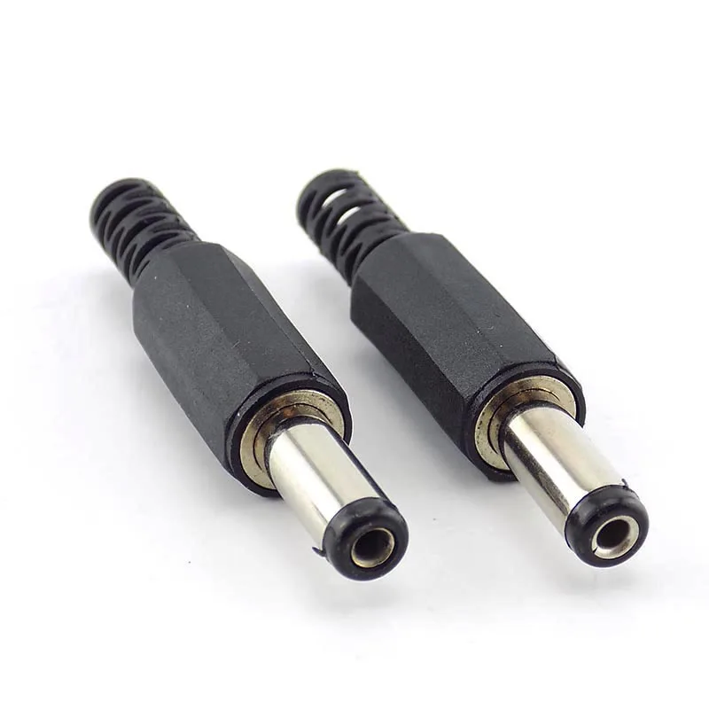 100Pcs 5.5x2.1mm DC male Jack Extension cable cord adaptor connector For Cctv Camera Jack Plug Adapter L19