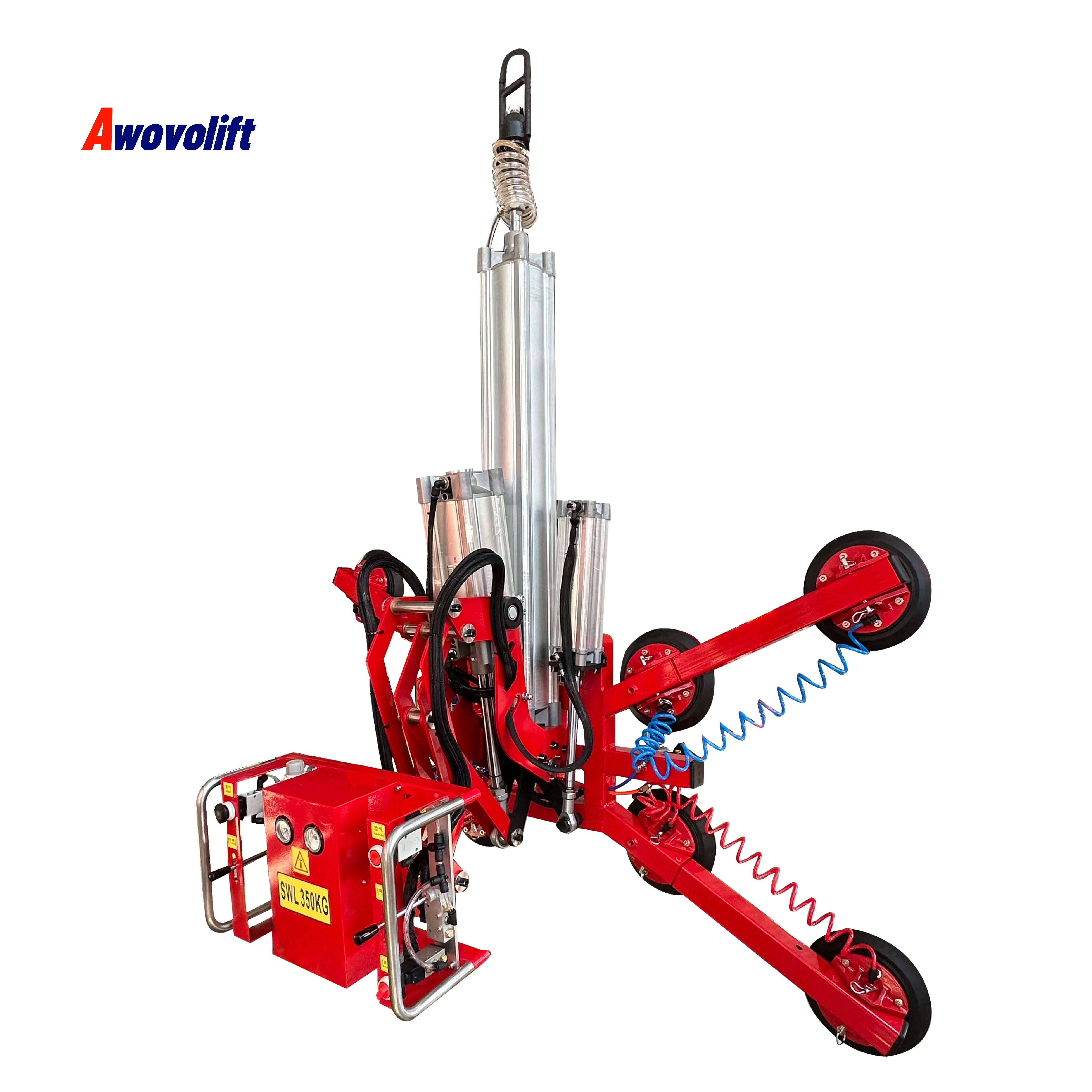 Awovolift Elevador de vacío de vidrio neumático de aire de doble circuito para sistema doble de panel de madera con función de inclinación giratoria 500 kg CE