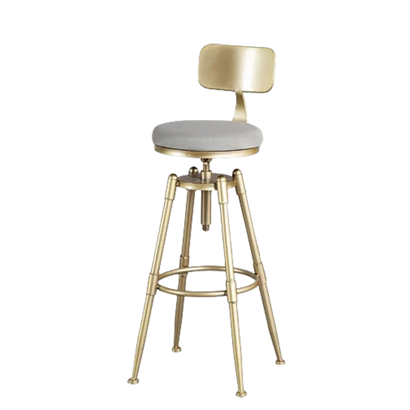 Stylish Vintage Bar Chairs Luxury Gold Nordic Bistro Chairs High Comfortable Bancos Para Barra De Cocina Modern Furniture