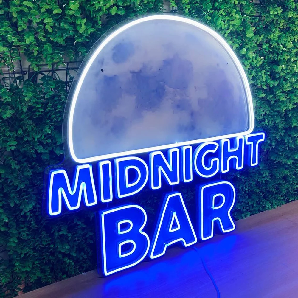 Midnight Bar Neon Sign Man Cave Wall Decor Art Cool Wall Lights Led Neon Sign Custom Bar Pub Decoration Night Club Night Lights